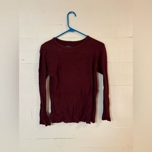 DNLA Sport Burgundy Thermal Long Sleeve Cotton Top XL